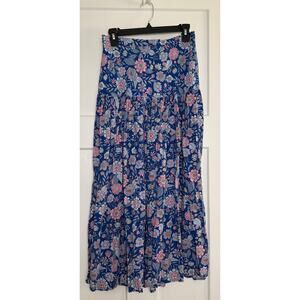 Abel the Label Anthropologie Bluebell Floral Maxi Skirt Size MEDIUM